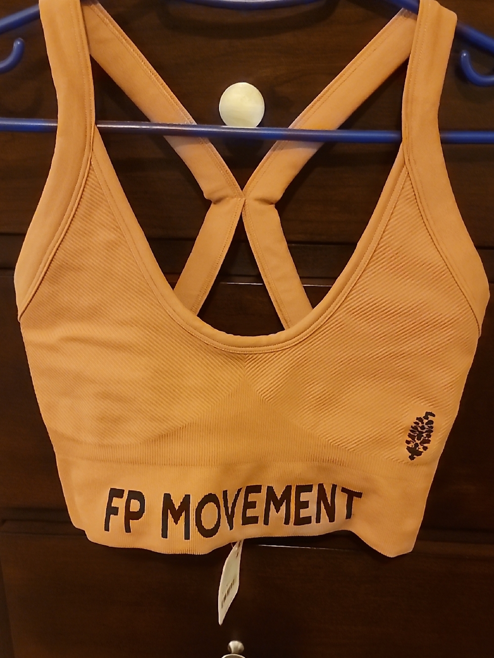 Free People FP Movement Size M/L Long Haul Logo Sports Bra Petal Pink